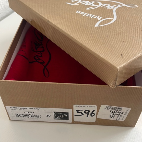 Christian Louboutin Bianca Black Patent  Leather 140 Pumps Size 39/9 - Picture 5 of 9